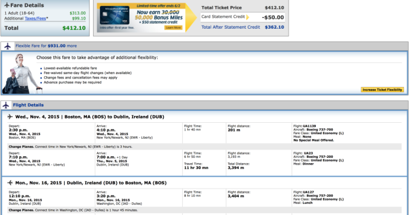 Head from Boston-Dublin for $413 on United Airlines.