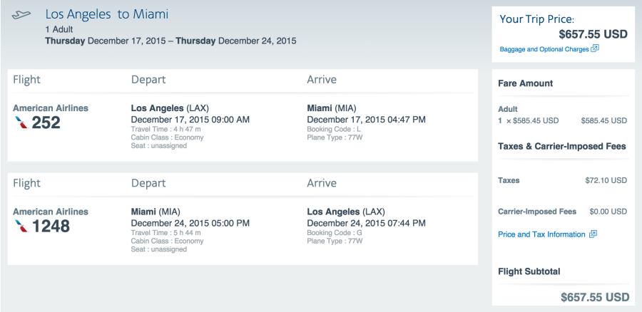 AA's Operating a Daily 777-300ER Flight from LAX to Miami