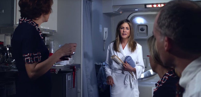 jennifer aniston emirates shower spa commercial