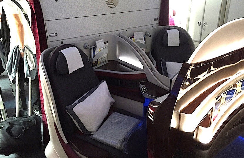 Qatar's 787s have a semi-private row 6 with just two seats.