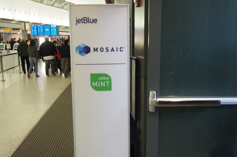 The entrance to the Mint/Mosaic check-in area.