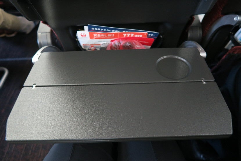 The tray tables looked as if they'd been cleaned immediately before this flight.