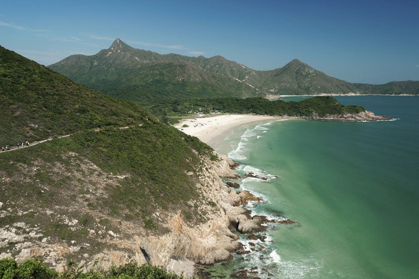 The Hong Kong UNESCO Global Geopark is home to some of the New Territories' most beautiful scenery. Image courtesy of <a href="http://www.shutterstock.com/pic-103655183/stock-photo-hong-kong-global-geopark-of-china-sai-kung-district-new-territories.html?src=JThsMjv7v44x3f34bsOVXw-1-23">Shutterstock</a>.